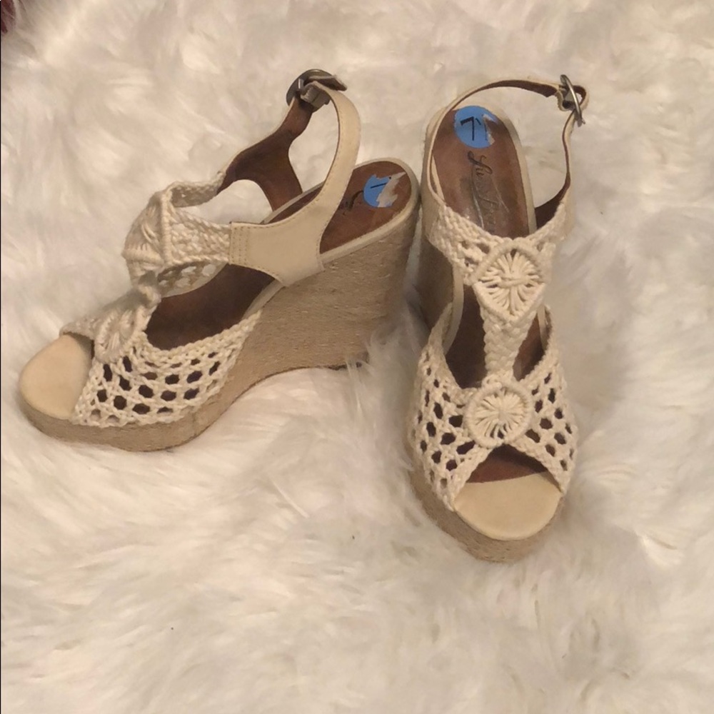 White summer wedges
